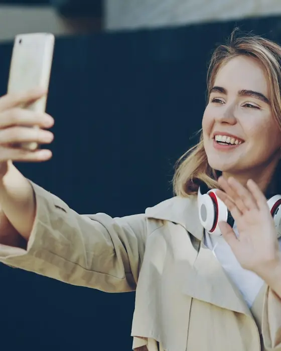 A creator filming a selfie video